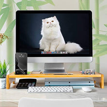 Load image into Gallery viewer, AMBMS01-0 Bamboo Monitor Stand Riser for Home, Office Computer, Laptop