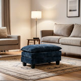 AMADA 111.5“ Modular Chenille Sectional Sofa Ottoman-Blue