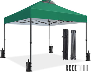 AMADA HOMEFURNISHING 10x10ft 1-Person Setup Pop Up Canopy Tent