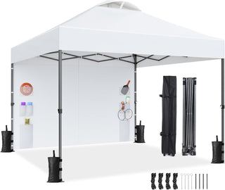 AMADA HOMEFURNISHING 10x10 Pop Up Canopy with Sidewalls