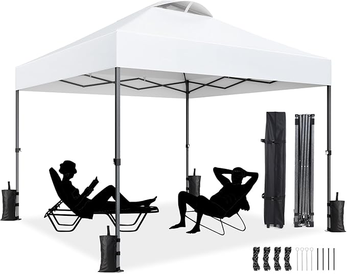 black and white pop up tent AMADA HOMEFURNISHING 10x10ft 1-Person Setup Pop Up Canopy Tent – Amadahome