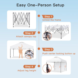 AMADA HOMEFURNISHING 10x10 Pop Up Canopy with Sidewalls