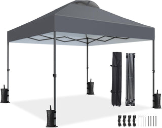 AMADA HOMEFURNISHING 10x10ft 1-Person Setup Pop Up Canopy Tent