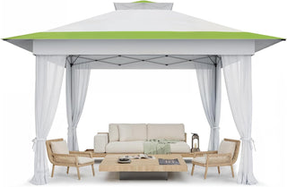 AMADA HOMEFURNISHING 13x13 Pop Up Gazebo - Outdoor Canopy Tent with Mosquito Netting
