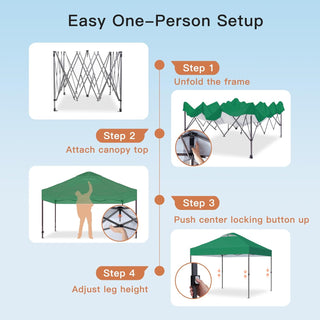 AMADA HOMEFURNISHING 10x10ft 1-Person Setup Pop Up Canopy Tent