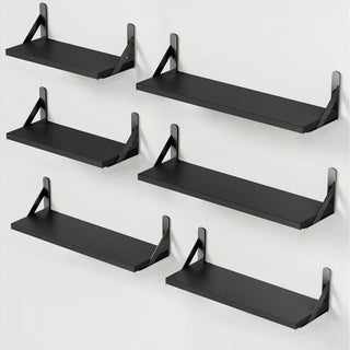 AMADA HOMEFURNISHING Wall Shelves Set of 6 (Black)