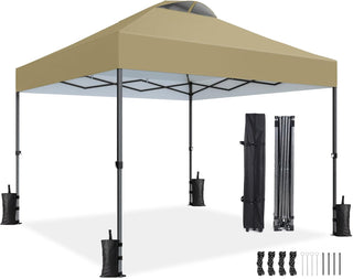 AMADA HOMEFURNISHING 10x10ft 1-Person Setup Pop Up Canopy Tent