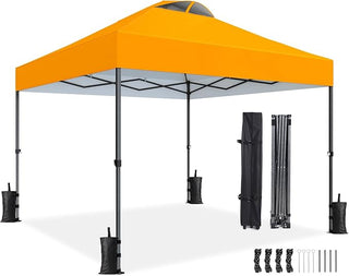 AMADA HOMEFURNISHING 10x10ft 1-Person Setup Pop Up Canopy Tent