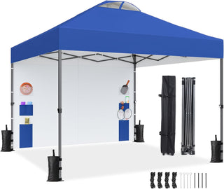 AMADA HOMEFURNISHING 10x10 Pop Up Canopy with Sidewalls