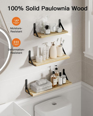 AMADA HOMEFURNISHING Wall Shelves Set of 6 (Rustic Brown)