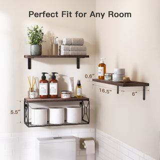 AMADA HOMEFURNISHING Bathroom Shelves with Storage Basket