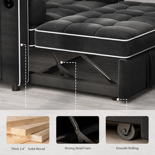 Amada Sleeper Sofa Bed, Convertible Pull Out Couch