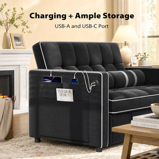 Amada Sleeper Sofa Bed, Convertible Pull Out Couch