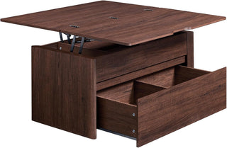 AMADA HOMEFURNISHING Lift Top Coffee Table with Storage, Walnut