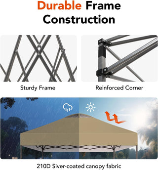 AMADA HOMEFURNISHING 10x10ft 1-Person Setup Pop Up Canopy Tent