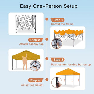 AMADA HOMEFURNISHING 10x10ft 1-Person Setup Pop Up Canopy Tent