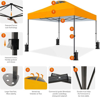 AMADA HOMEFURNISHING 10x10ft 1-Person Setup Pop Up Canopy Tent