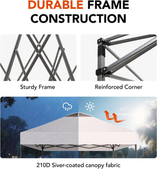 AMADA HOMEFURNISHING 10x10ft 1-Person Setup Pop Up Canopy Tent