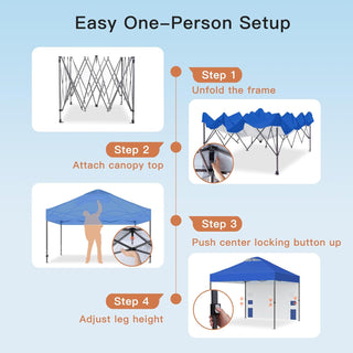 AMADA HOMEFURNISHING 10x10 Pop Up Canopy with Sidewalls