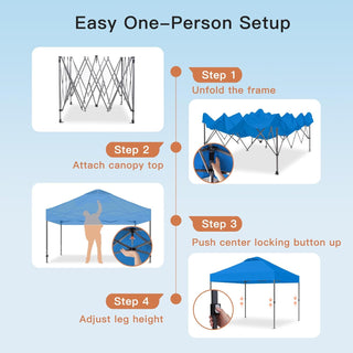 AMADA HOMEFURNISHING 10x10ft 1-Person Setup Pop Up Canopy Tent