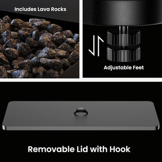 AMADA HOMEFURNISHING 43 Inch Propane Fire Pit Table