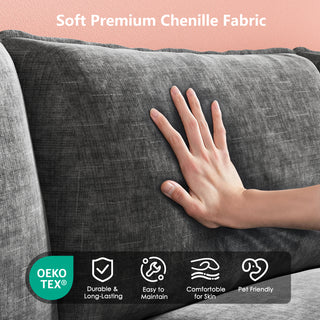 AMADA 111.5“ U Shaped Modular Chenille Sectional-Sofa Ottoman