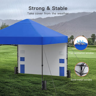 AMADA HOMEFURNISHING 10x10 Pop Up Canopy with Sidewalls