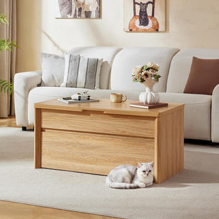 AMADA HOMEFURNISHING Lift Top Coffee Table with Storage for Living Room