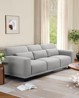 Amada 89" Sofa, 3 Seater Couch for Living Room, Modern Sofa with Deep Seats & Wide Armrests, Comfy Couch with Removable Washable Covers, Linen Fabric, Easy Assembly