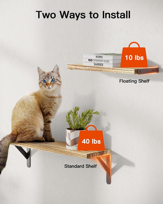 AMADA HOMEFURNISHING Wall Shelves Set of 6 (Rustic Brown)