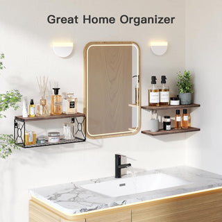 AMADA HOMEFURNISHING Bathroom Shelves with Storage Basket