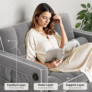 Amada Sleeper Sofa Bed, Convertible Pull Out Couch