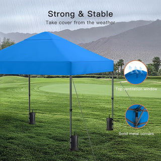 AMADA HOMEFURNISHING 10x10ft 1-Person Setup Pop Up Canopy Tent