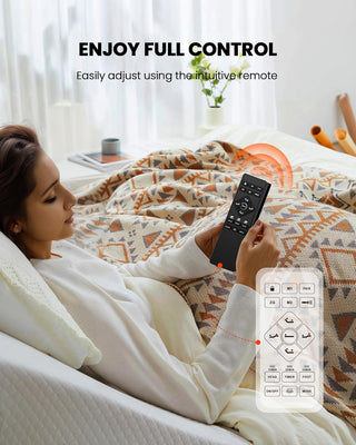 Amada Queen Adjustable Bed Frame with Massage, Head & Foot Incline, Wireless Remote, 4 Built-in USB Ports, LED Night Light, 4 Height-Adjustable Legs, Electric Bed Base, 01B-Q1