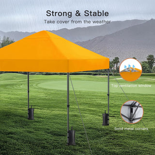 AMADA HOMEFURNISHING 10x10ft 1-Person Setup Pop Up Canopy Tent