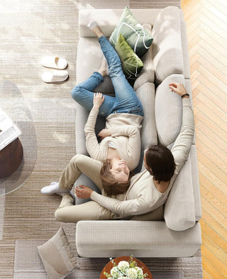 Amada 89" Sofa, 3 Seater Couch for Living Room, Modern Sofa with Deep Seats & Wide Armrests, Comfy Couch with Removable Washable Covers, Linen Fabric, Easy Assembly