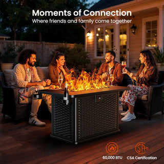 AMADA HOMEFURNISHING 43 Inch Propane Fire Pit Table