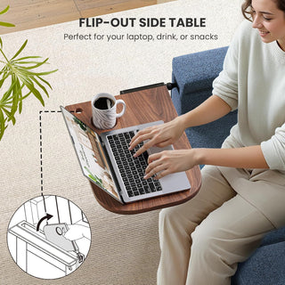 AMADA HOMEFURNISHING 3 in 1 Sleeper Sofa Bed, Pull Out Couch with Side Table, 69″ Convertible Loveseat with Adjustable Backrest, Chaise Lounge with USB Ports & Side Pockets for Living Room, Pull Out Sofa Bed, Dark Blue