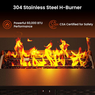 AMADA HOMEFURNISHING 43 Inch Propane Fire Pit Table