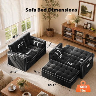 Amada Sleeper Sofa Bed, Convertible Pull Out Couch