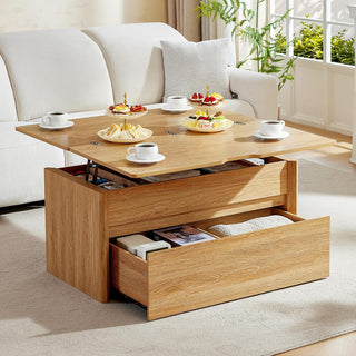 AMADA HOMEFURNISHING Lift Top Coffee Table with Storage for Living Room