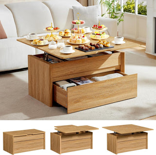 AMADA HOMEFURNISHING Lift Top Coffee Table with Storage for Living Room