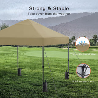 AMADA HOMEFURNISHING 10x10ft 1-Person Setup Pop Up Canopy Tent