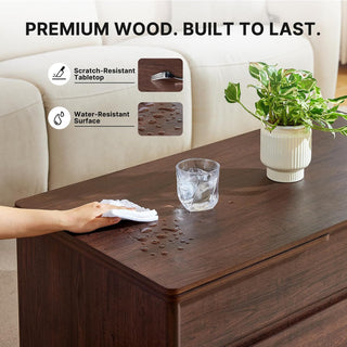 AMADA HOMEFURNISHING Lift Top Coffee Table with Storage, Walnut