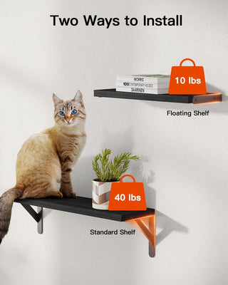 AMADA HOMEFURNISHING Wall Shelves Set of 6 (Black)