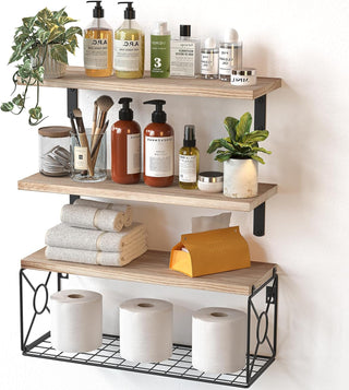 AMADA HOMEFURNISHING Bathroom Shelves with Storage Basket