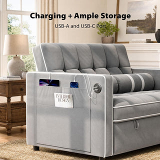 Amada Sleeper Sofa Bed, Convertible Pull Out Couch
