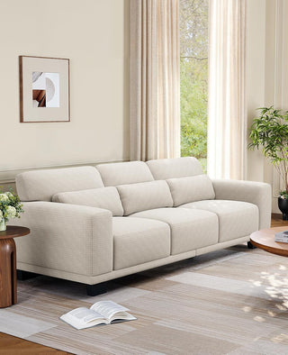 Amada 89" Sofa, 3 Seater Couch for Living Room, Modern Sofa with Deep Seats & Wide Armrests, Comfy Couch with Removable Washable Covers, Linen Fabric, Easy Assembly