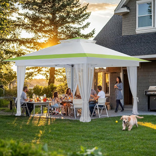 AMADA HOMEFURNISHING 13x13 Pop Up Gazebo - Outdoor Canopy Tent with Mosquito Netting