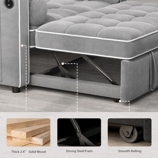 Amada Sleeper Sofa Bed, Convertible Pull Out Couch